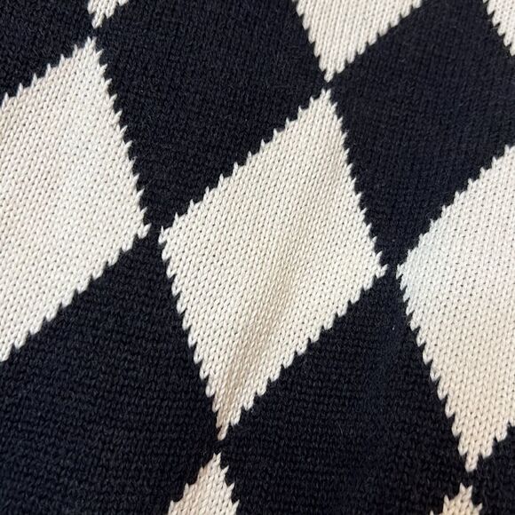 Vintage Bechamel Black & White Diamond with Red Sweater - Size Medium - Picture 5 of 10